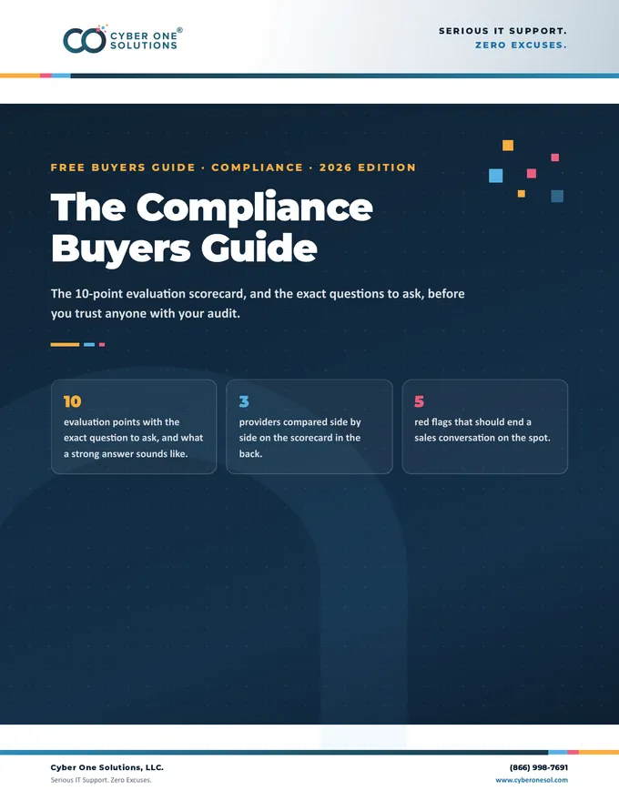 Cover of the Compliance Buyers Guide, the first page of the downloadable PDF.