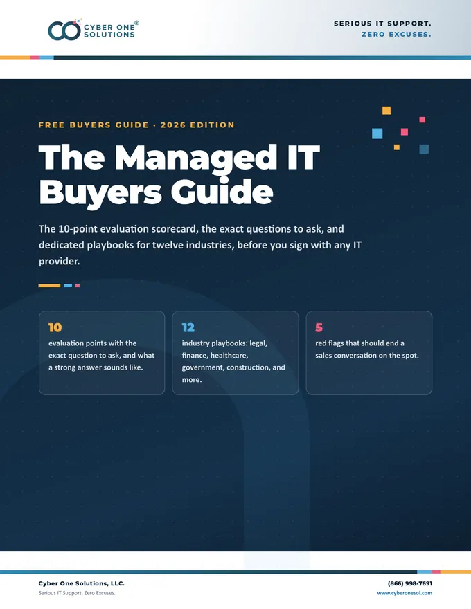 Cover of the Managed IT Buyers Guide, the first page of the downloadable PDF.
