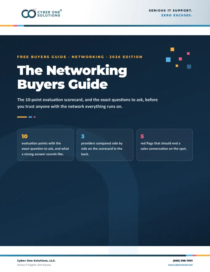 Cover of the Networking Buyers Guide, the first page of the downloadable PDF.